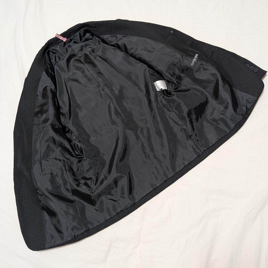 極美品★オリバーハウス フォーマルスーツ 卒服 150 黒 ストライプ 男の子