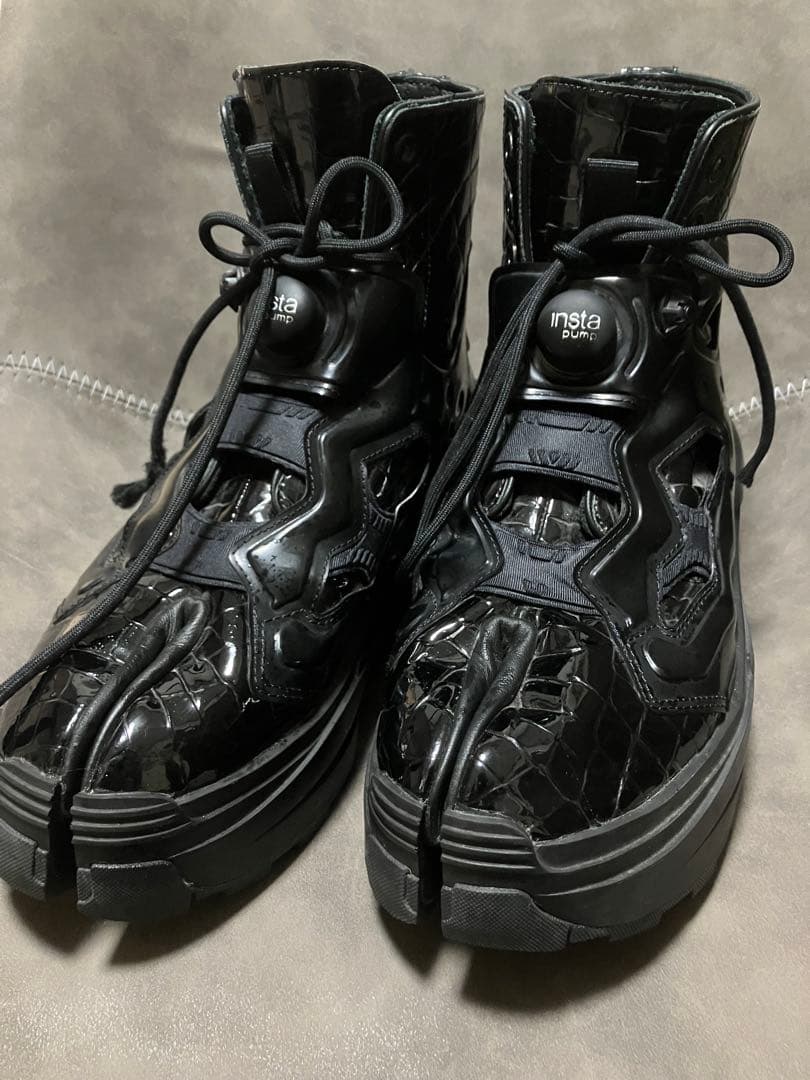 archive マルジェラ　リーボック　クロコ　ブーツブラック　レザー