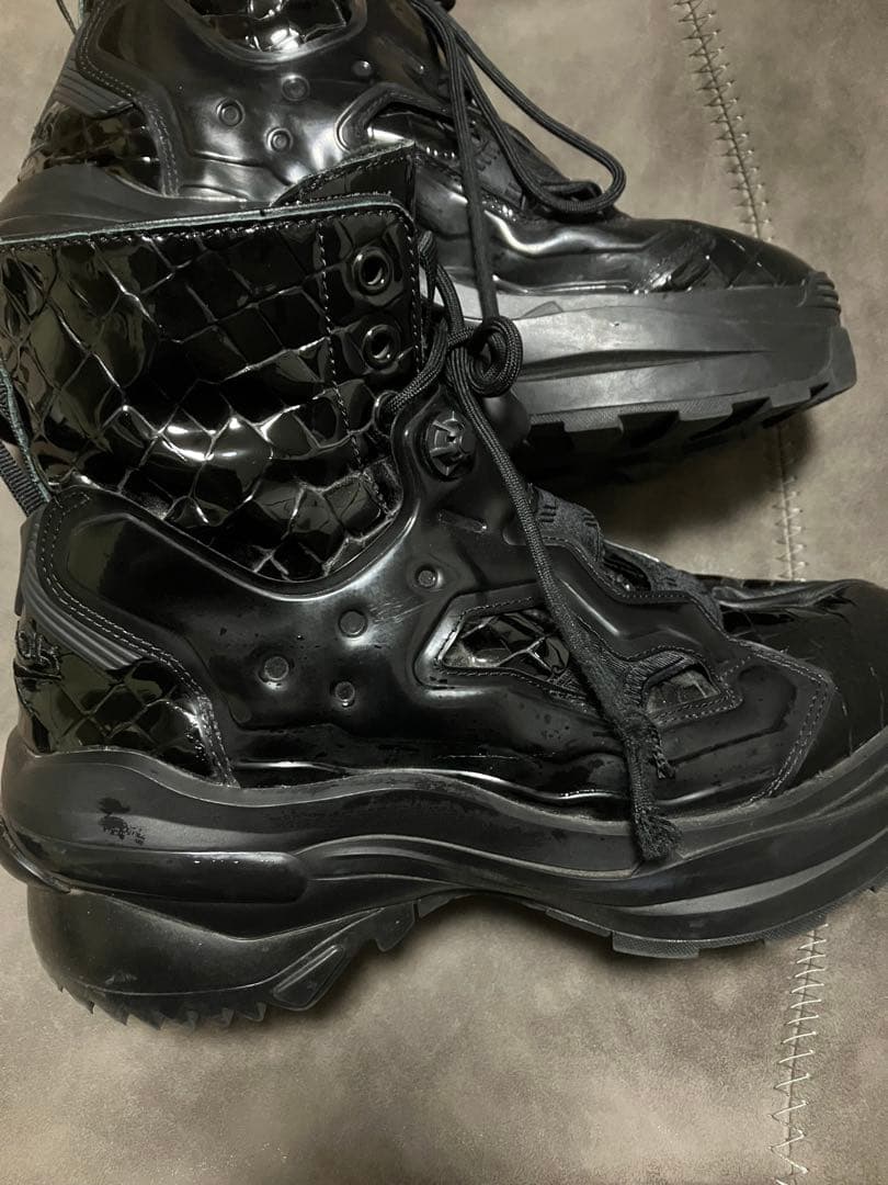 archive マルジェラ　リーボック　クロコ　ブーツブラック　レザー