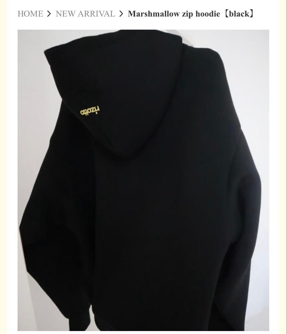 Marshmallow zip hoodie【黒】