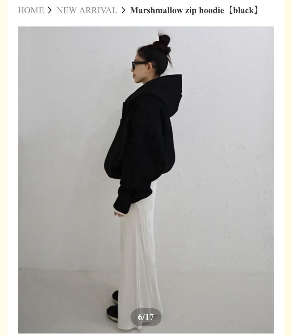 Marshmallow zip hoodie【黒】
