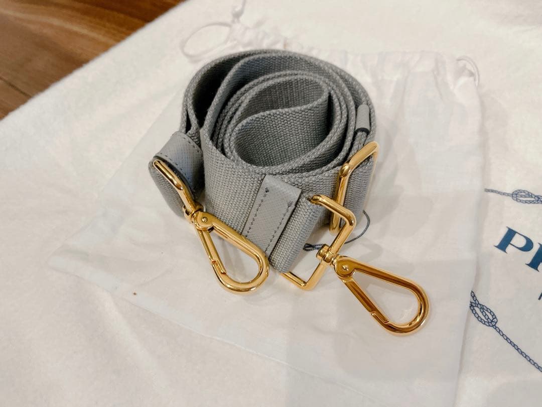 PRADA デニムトートバッグ M カナパ ビアンコ