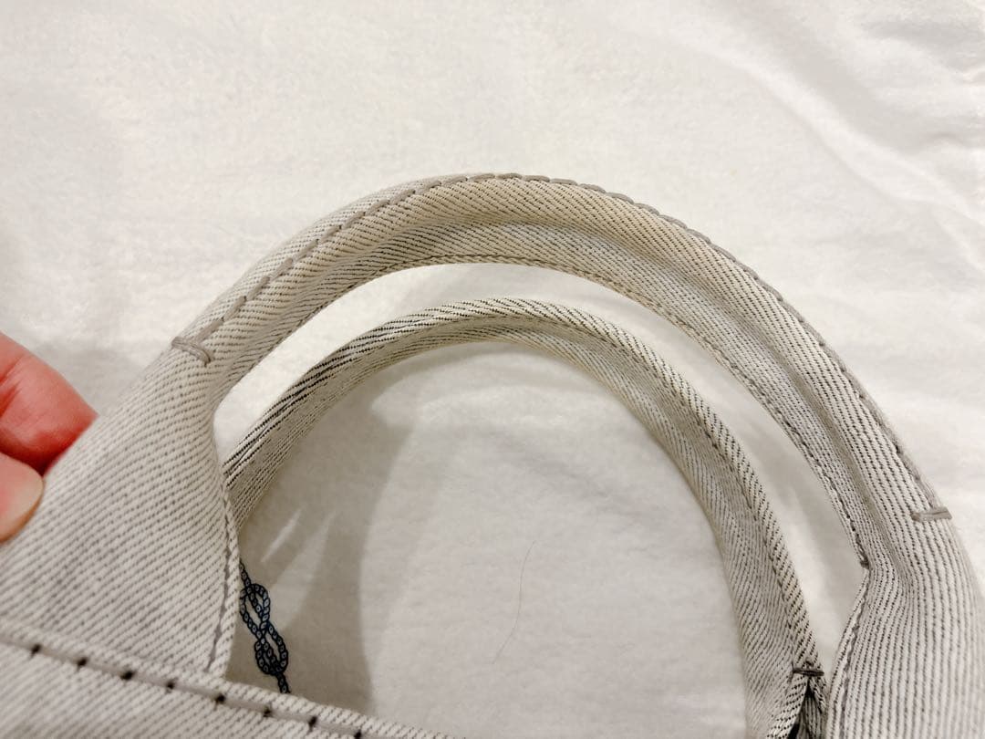 PRADA デニムトートバッグ M カナパ ビアンコ