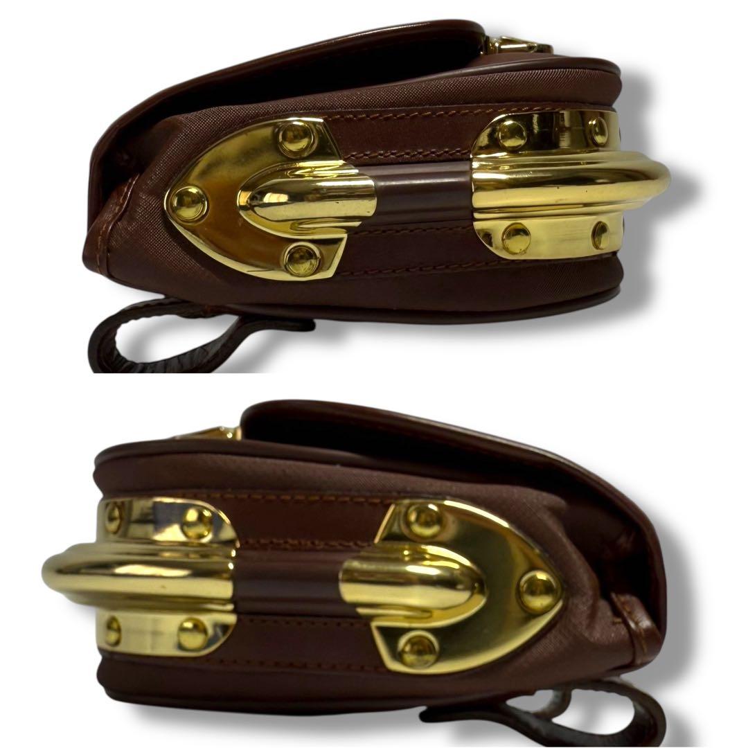 【美品・希少】ピエログイディ リナボールド 小型 ウエストバッグ ブラウン