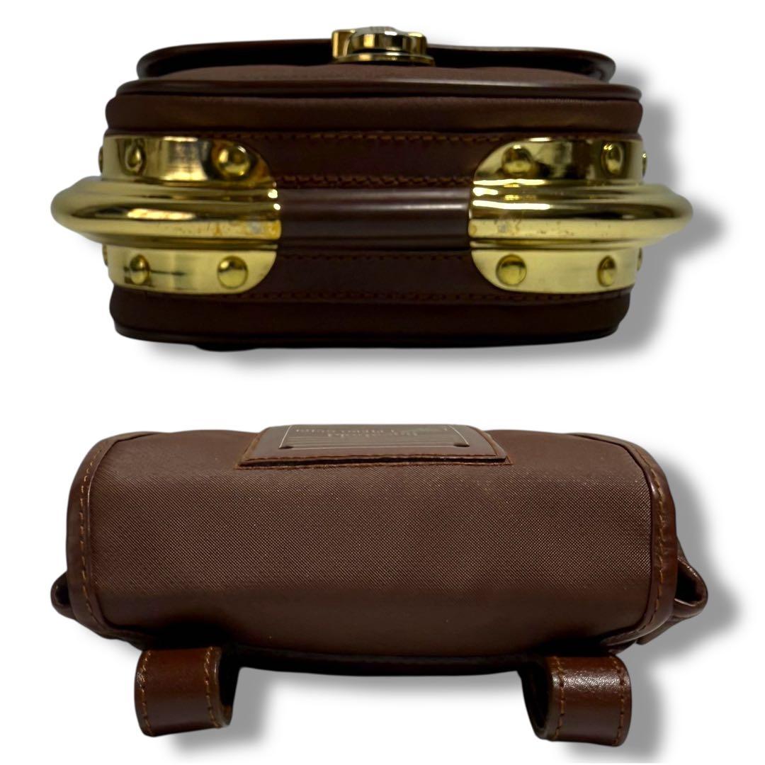 【美品・希少】ピエログイディ リナボールド 小型 ウエストバッグ ブラウン