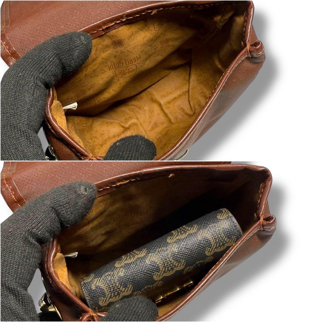 【美品・希少】ピエログイディ リナボールド 小型 ウエストバッグ ブラウン