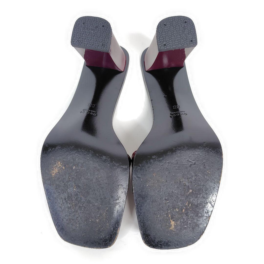 ★美品★GUCCI グッチ ヒールサンダル 25cm ミュール 8B チャンキー