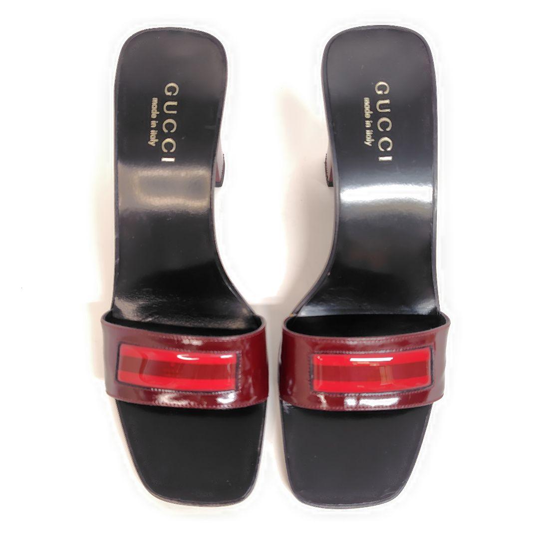 ★美品★GUCCI グッチ ヒールサンダル 25cm ミュール 8B チャンキー