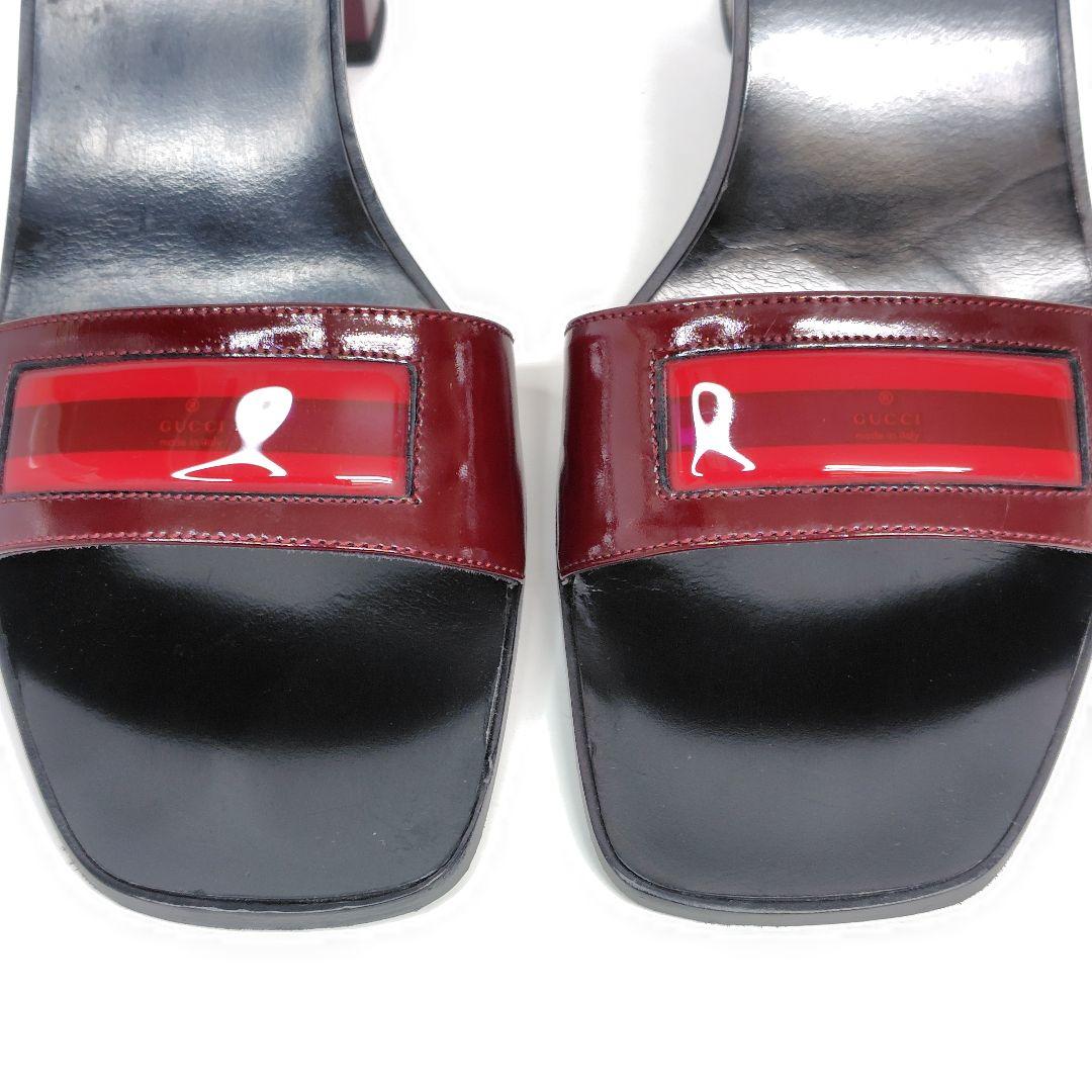 ★美品★GUCCI グッチ ヒールサンダル 25cm ミュール 8B チャンキー