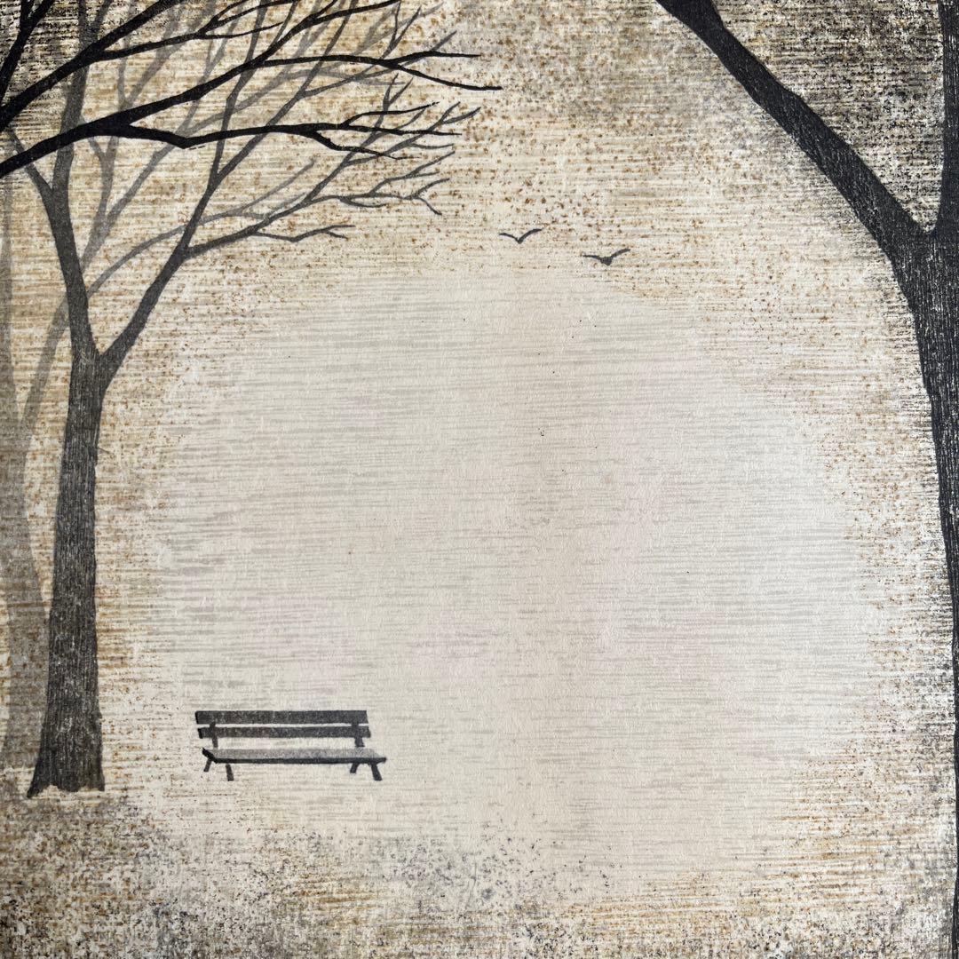 絵画 稲垣朱実 直筆サイン入 限定200木版画 額装 ビンテージ