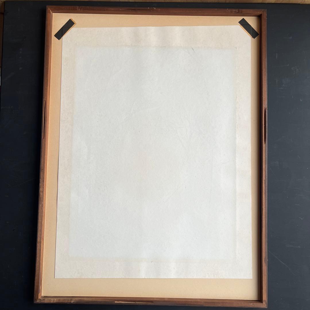 絵画 稲垣朱実 直筆サイン入 限定200木版画 額装 ビンテージ