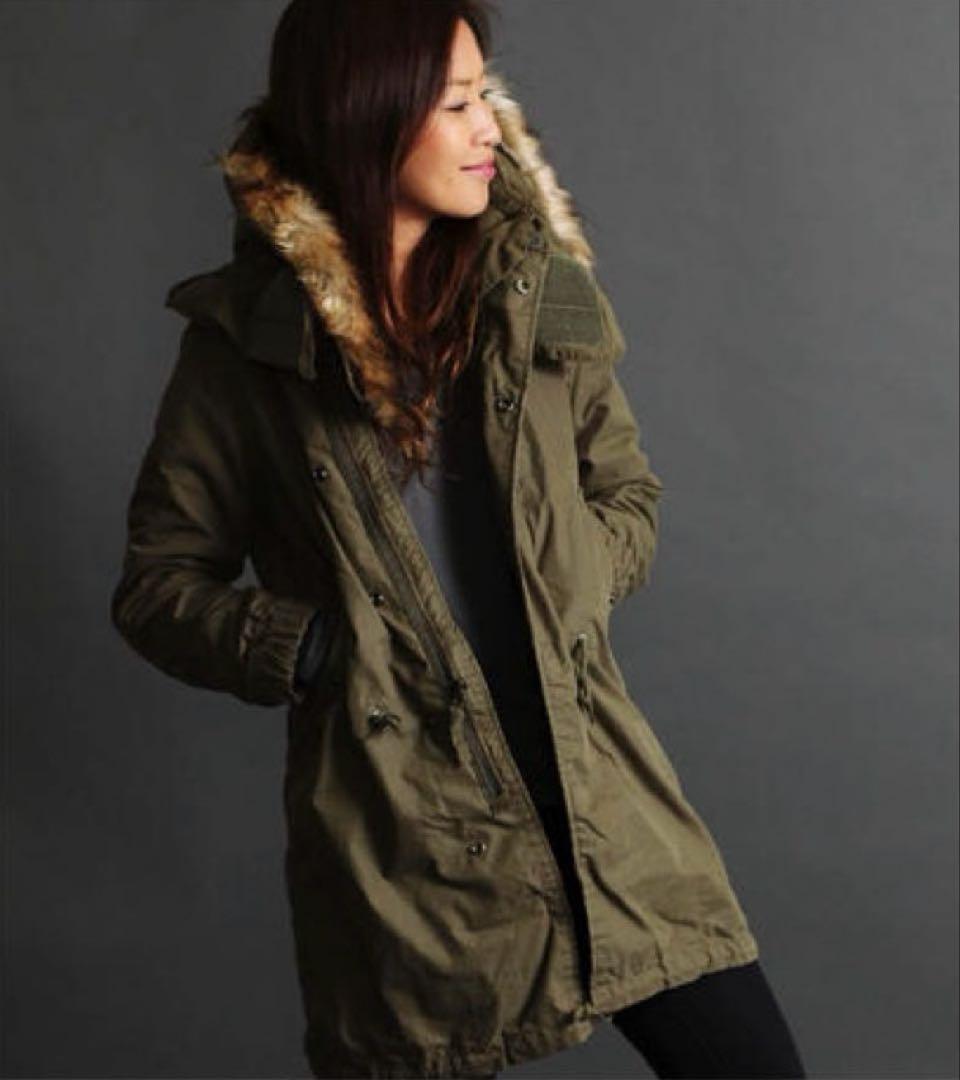 AVIREX M-65 PARKA ライナー ファー付きモッズコート カーキ＋