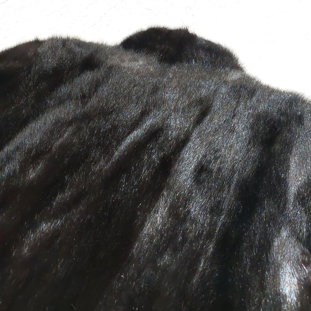 15号 ミンクファーコート SAFURON ブラック 上質毛皮 極上の肌触り
