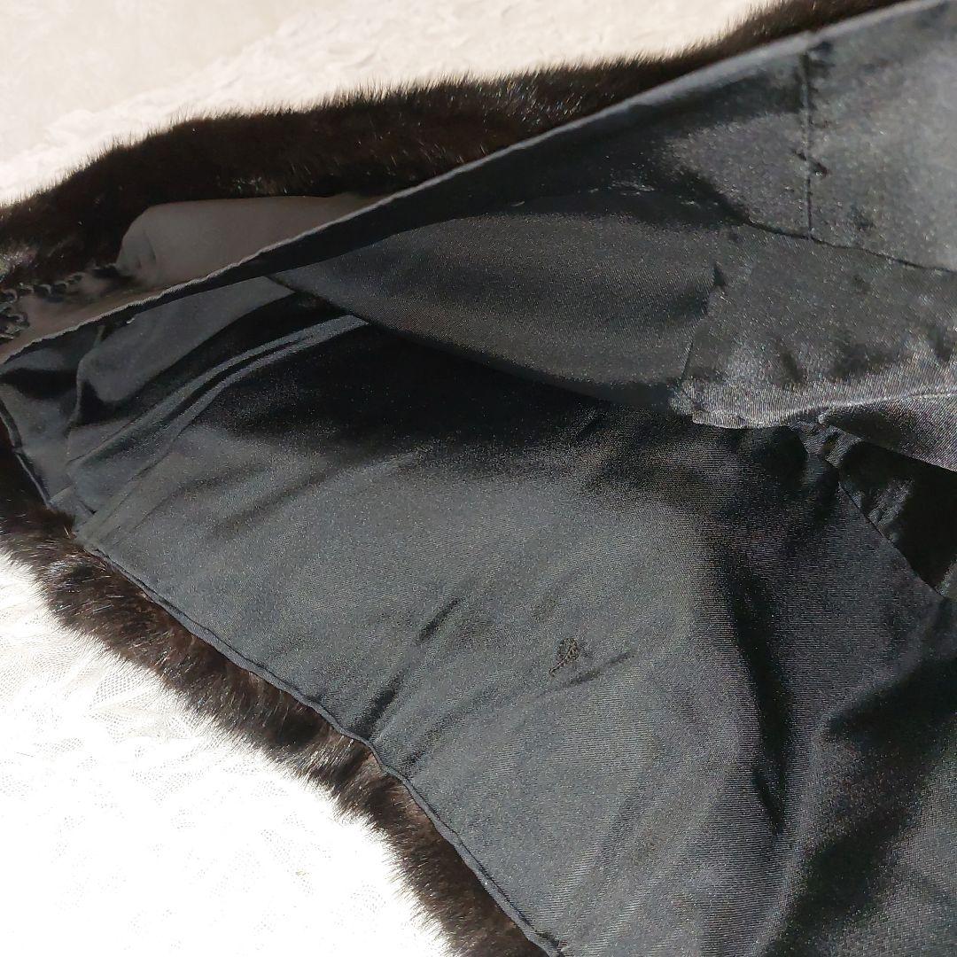 15号 ミンクファーコート SAFURON ブラック 上質毛皮 極上の肌触り