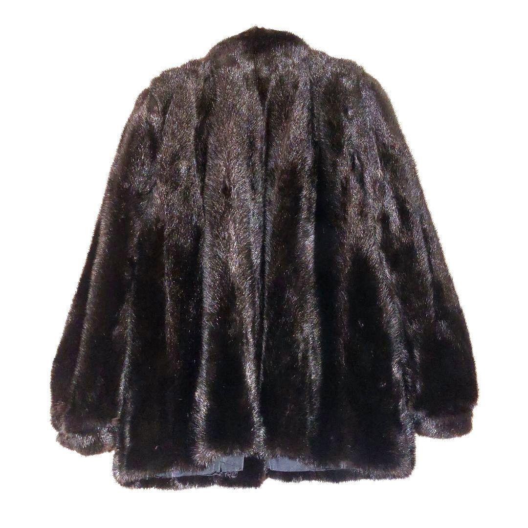 15号 ミンクファーコート SAFURON ブラック 上質毛皮 極上の肌触り