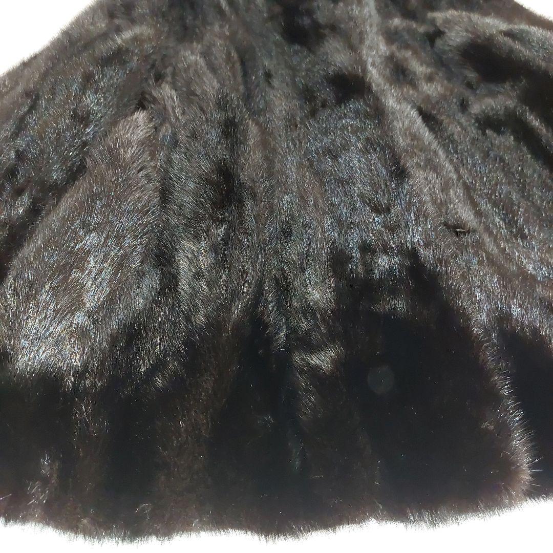 15号 ミンクファーコート SAFURON ブラック 上質毛皮 極上の肌触り