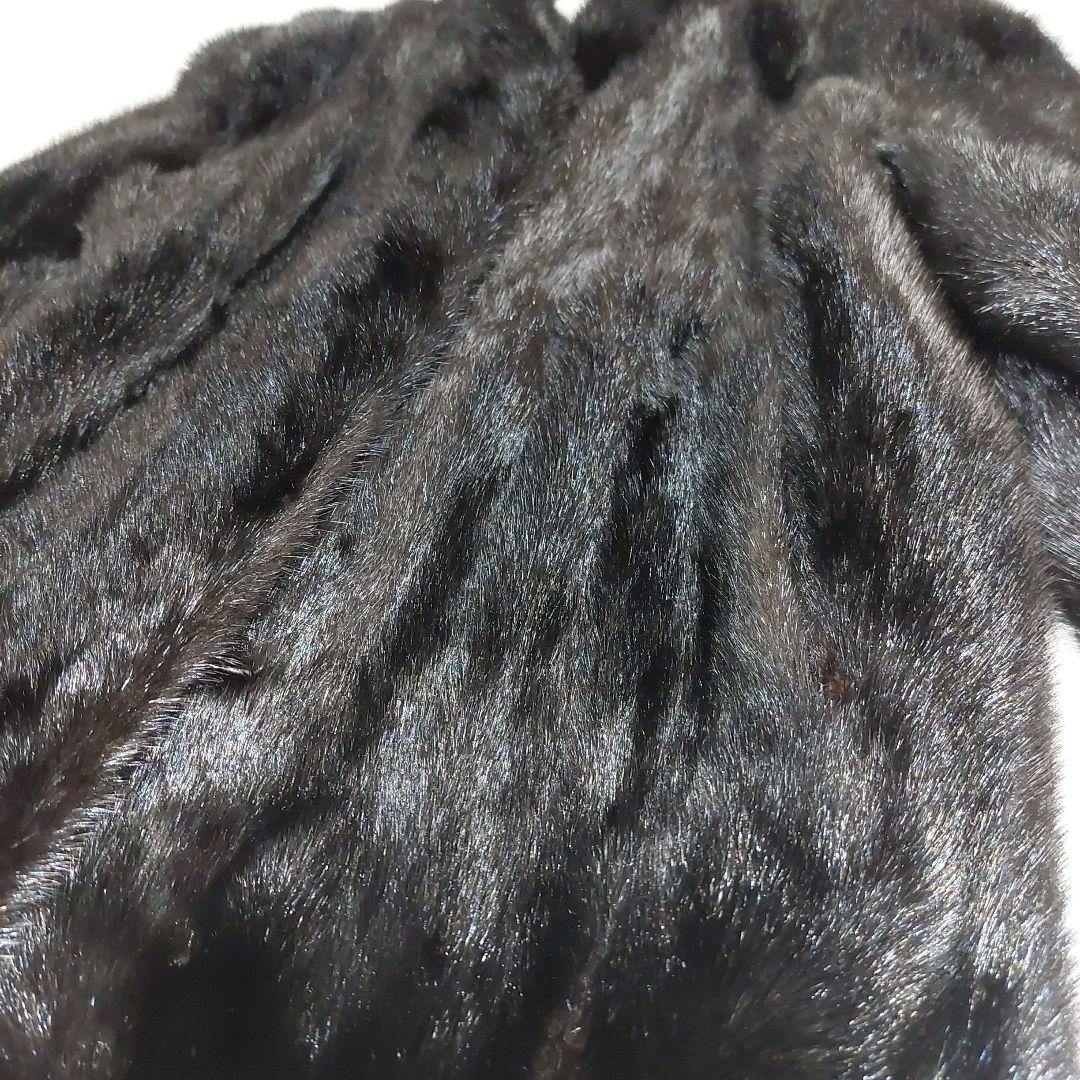 15号 ミンクファーコート SAFURON ブラック 上質毛皮 極上の肌触り