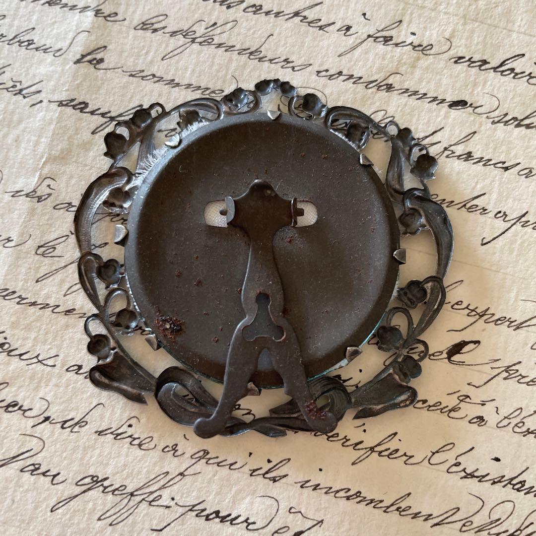 フランスアンティーク　純銀　スズランミニフレーム　1900年代