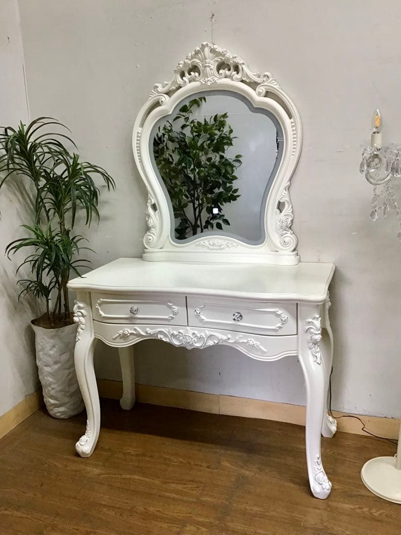 管281☆イタリア製☆アンティーク☆姫系☆ロココ調☆ドレッサー☆スツール付き