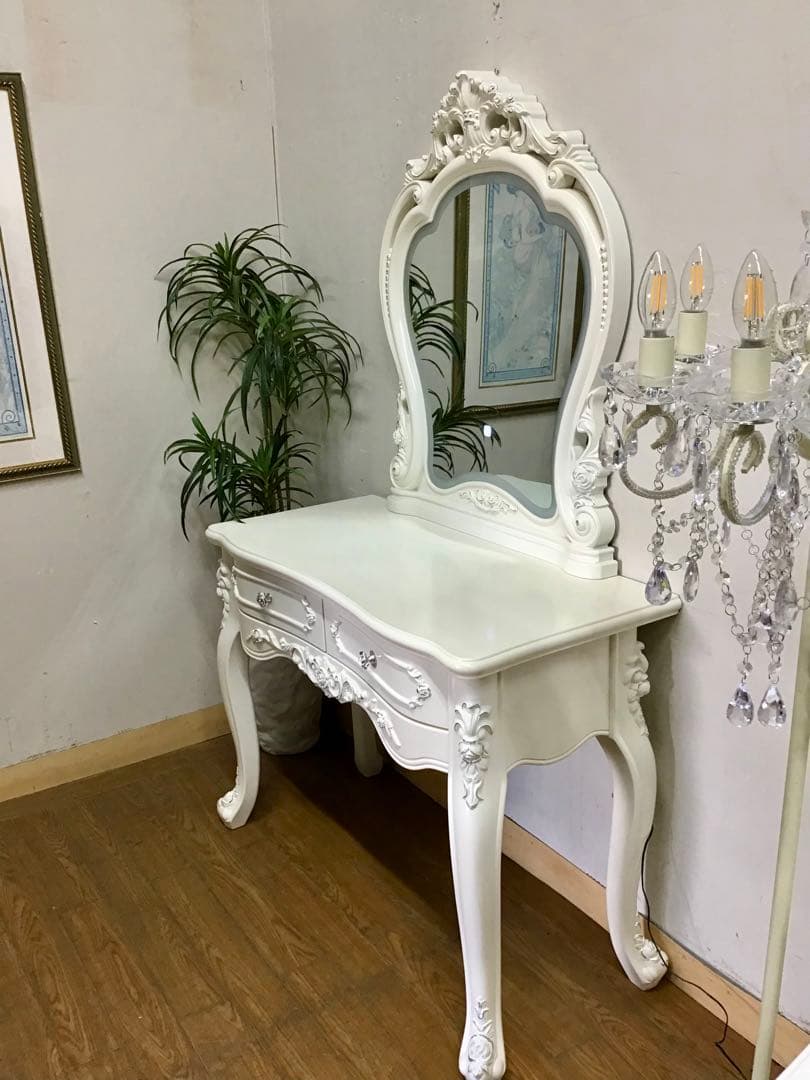 管281☆イタリア製☆アンティーク☆姫系☆ロココ調☆ドレッサー☆スツール付き