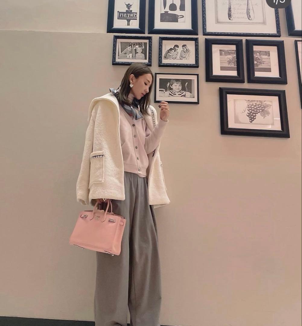 HIAND コート　セーラー襟コート　ホワイト