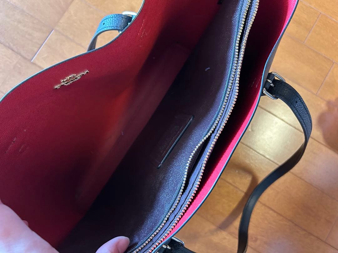 COACH 黒 レザー トートバッグ A4対応