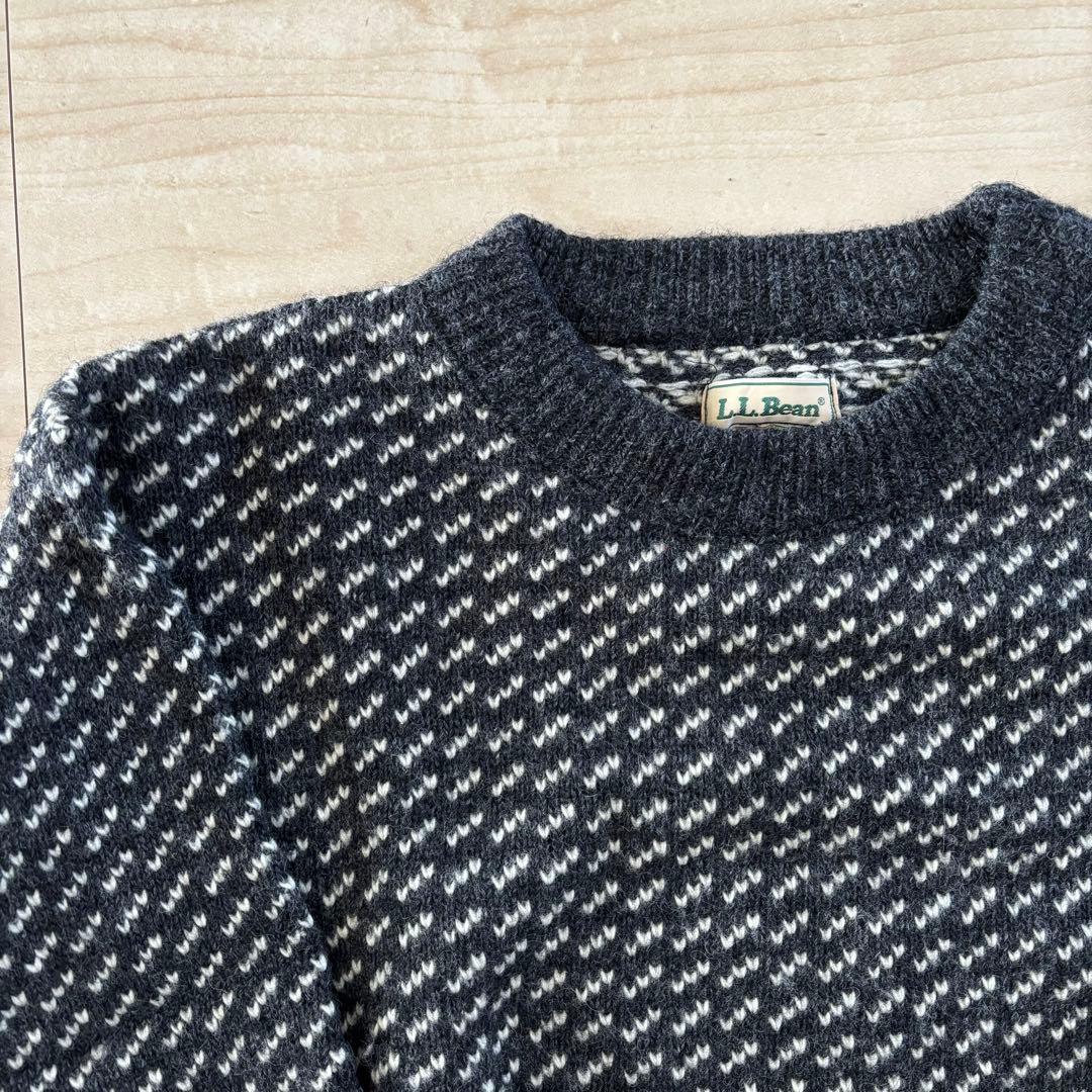 トップス 70s 80s L.L.Bean Birds Eye Knit Gray