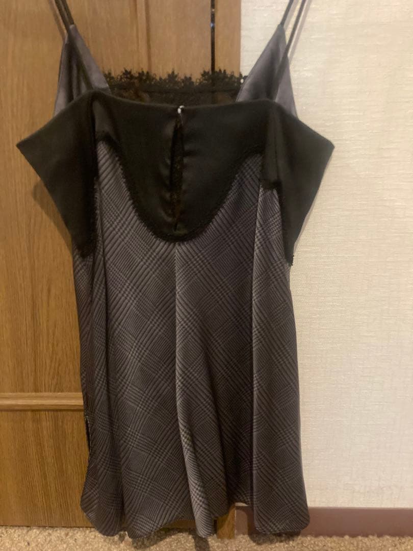 希少！LA PERLAラペルラ　シルクチェック柄キャミソール