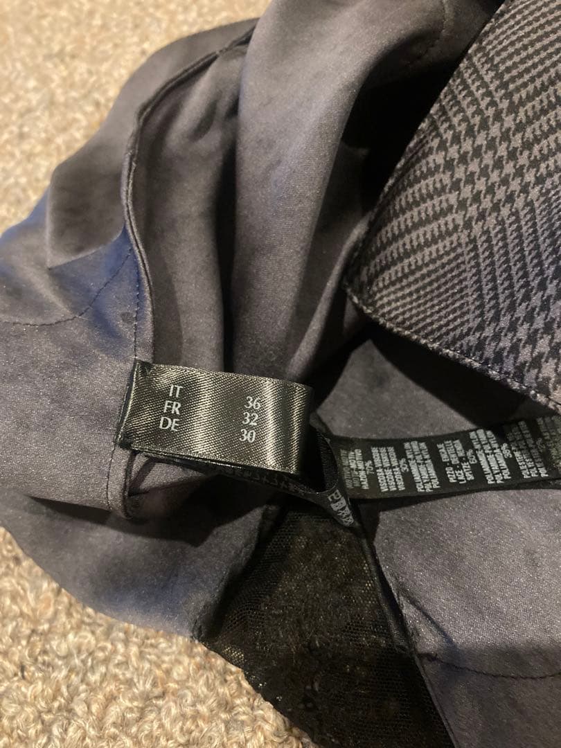 希少！LA PERLAラペルラ　シルクチェック柄キャミソール