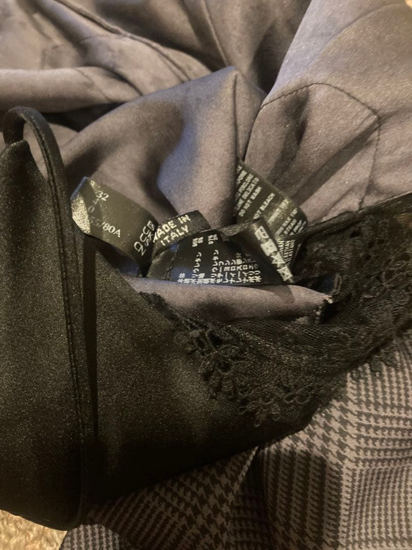 希少！LA PERLAラペルラ　シルクチェック柄キャミソール