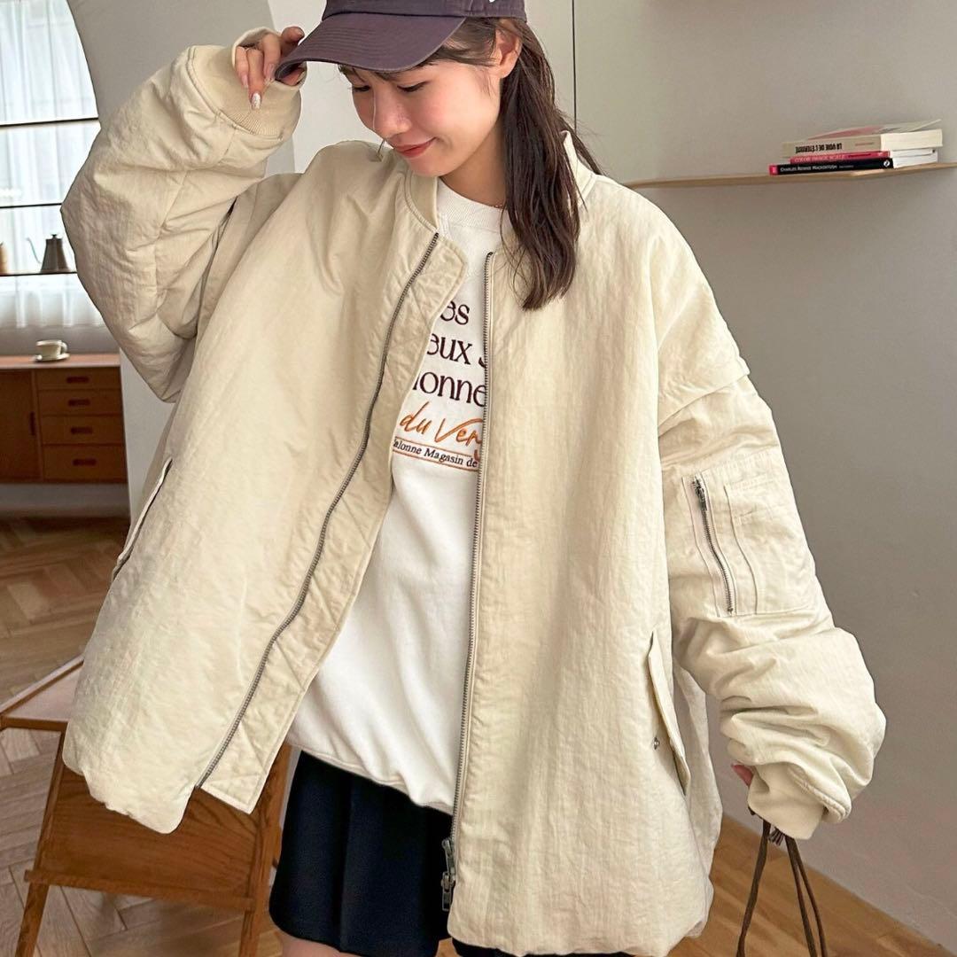 discoat ベージュ オーバーサイズ ジャンパー