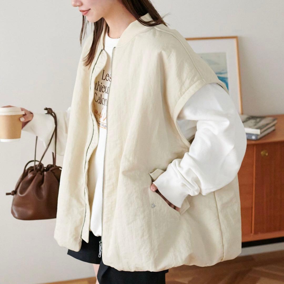 discoat ベージュ オーバーサイズ ジャンパー