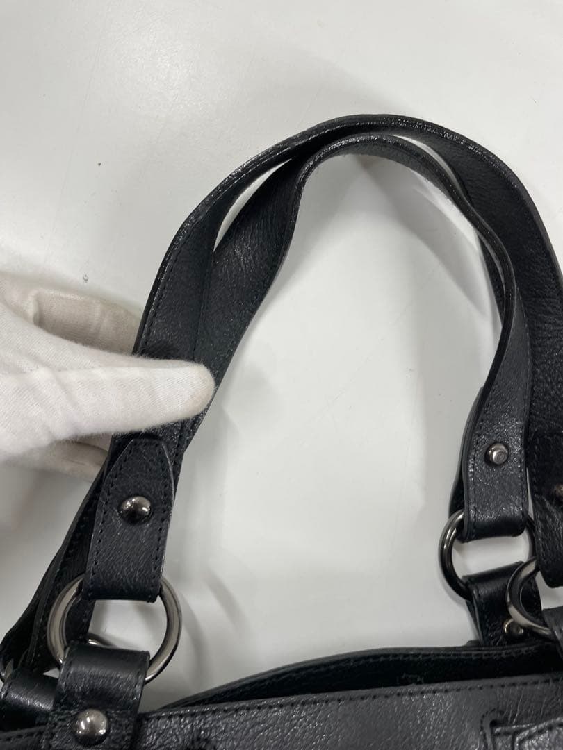 BURBERRY ブラック チェック柄 ハンドバッグ