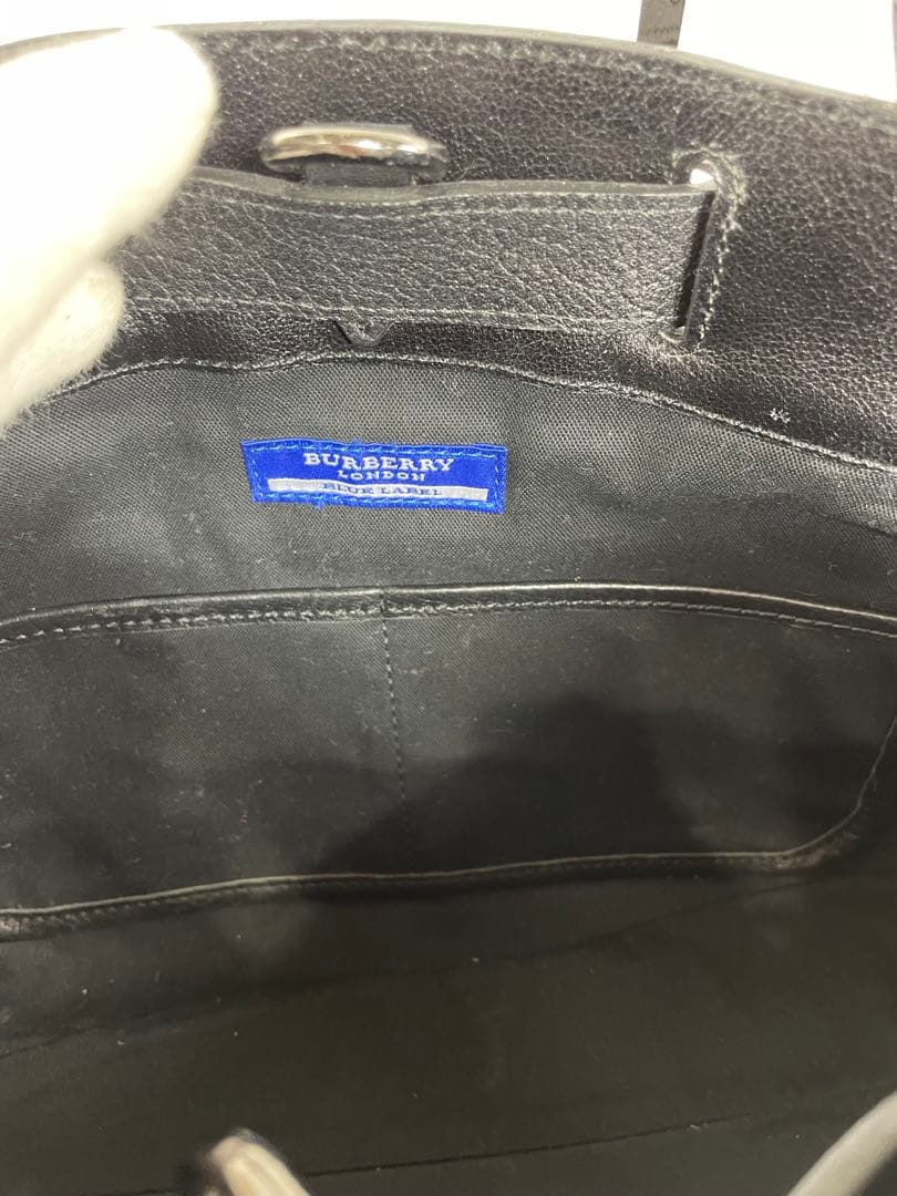 BURBERRY ブラック チェック柄 ハンドバッグ