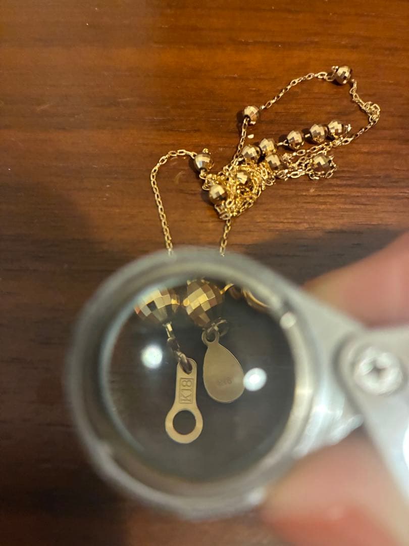 未使用　k18ミラーボール ステーションネックレス