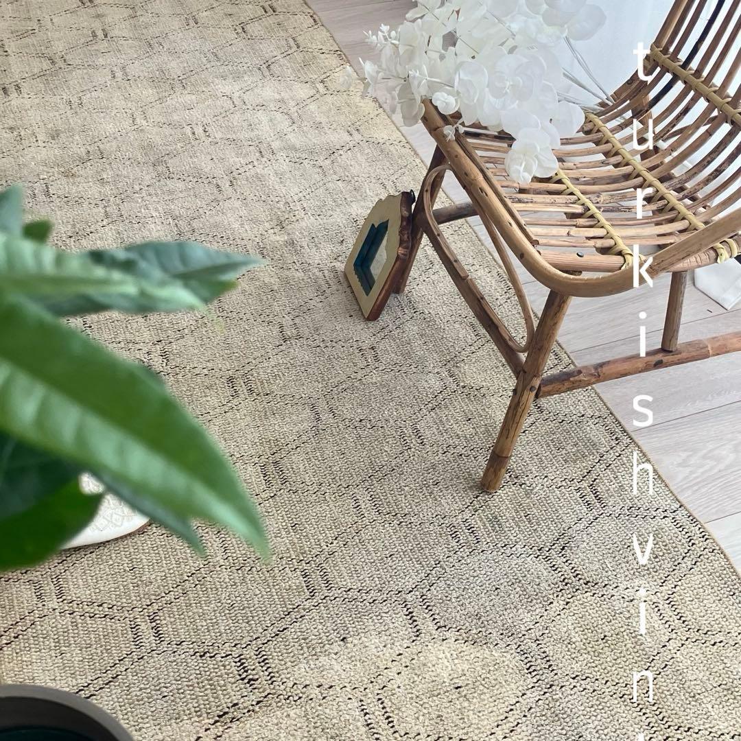 超ロング　均等ハニカム71×288✳︎ベージュ　ランナー　トルコヴィンテージラグ