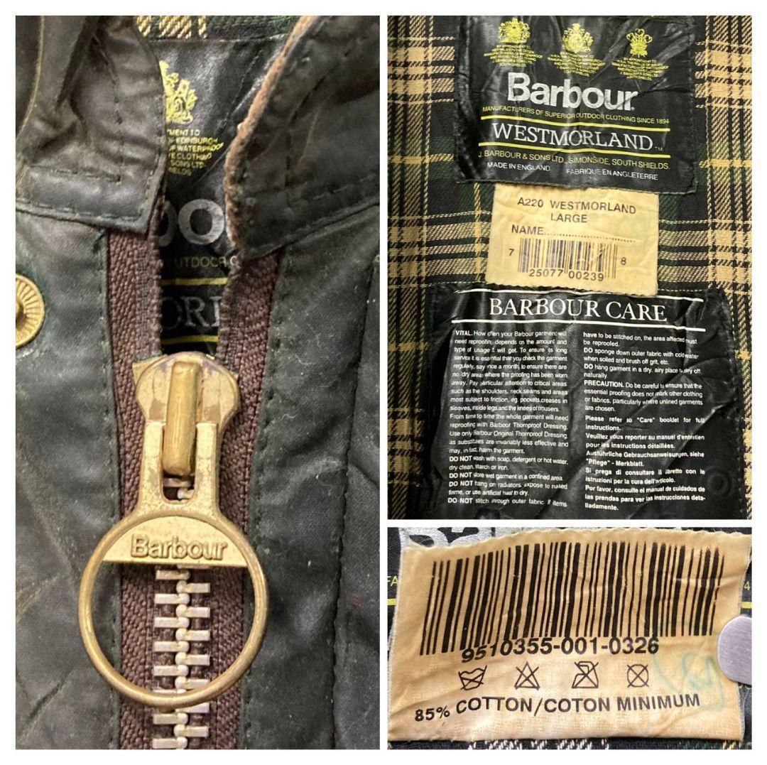 90sUK古着【バブアー ウエストモーランド オイルドベスト】メンズL