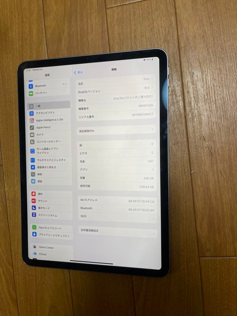 Apple iPad Pro 11インチ第４世代 256GB