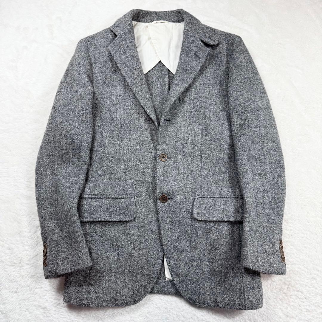 美品 HARRIS TWEED SHIPS テーラードジャケット グレー 44
