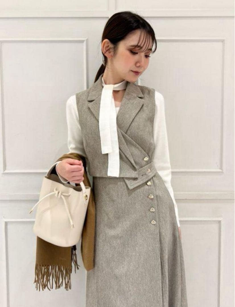 SNIDEL ラップテーラードジャンパースカート