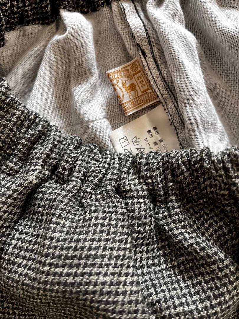 【MUTSUKO】中川政七商店 麻千鳥のもんぺパンツ サイズM 墨