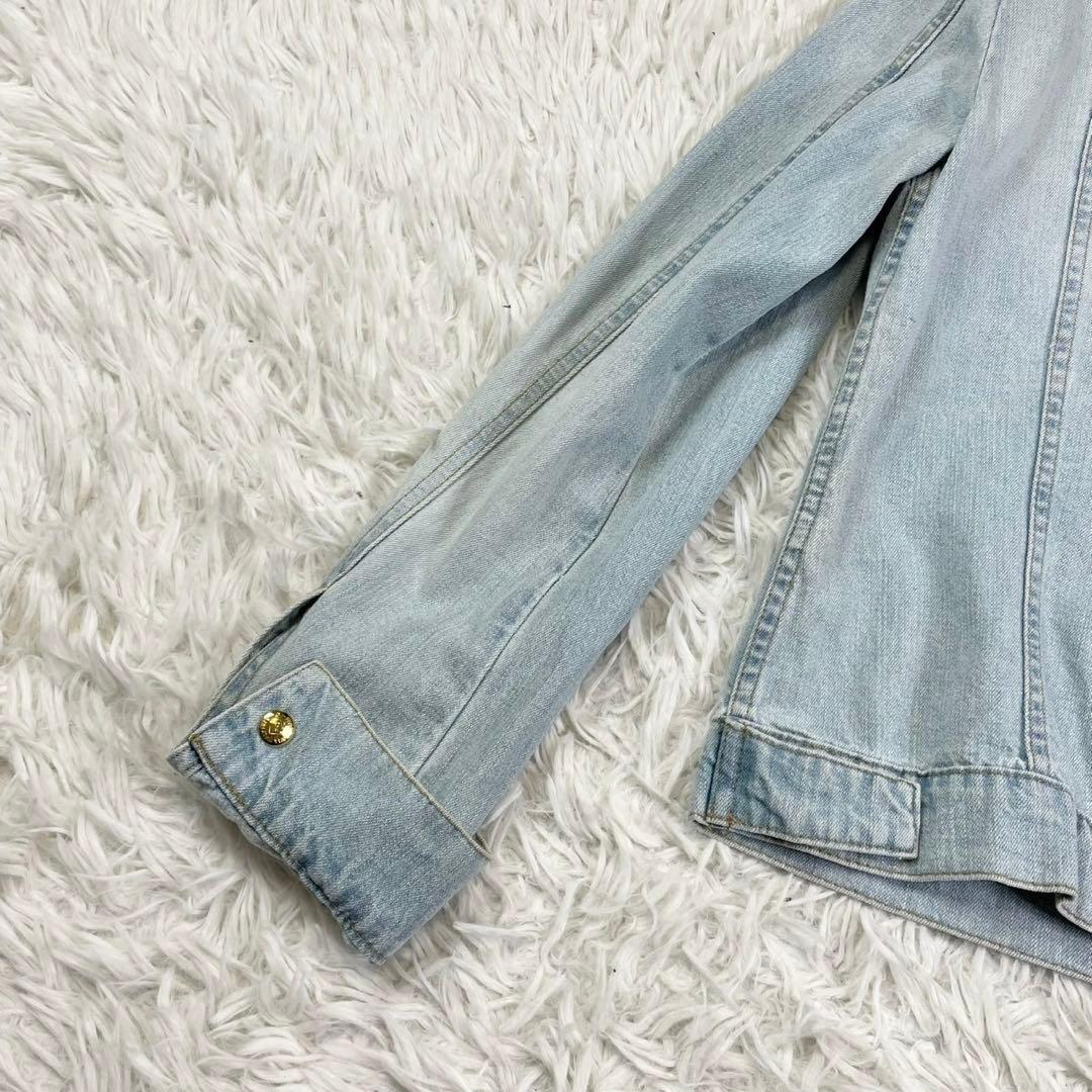 美品　フェンディ　デニムジャケット　金ボタン　レディース　インディゴブルー　40