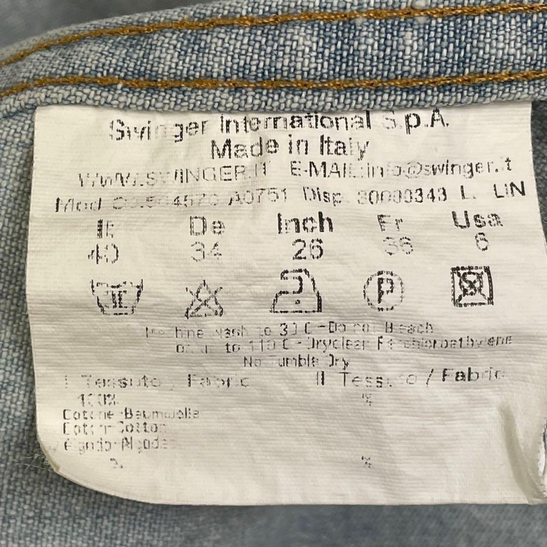 美品　フェンディ　デニムジャケット　金ボタン　レディース　インディゴブルー　40