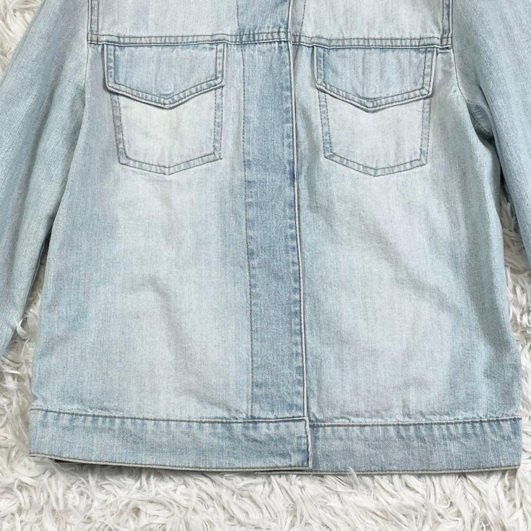美品　フェンディ　デニムジャケット　金ボタン　レディース　インディゴブルー　40