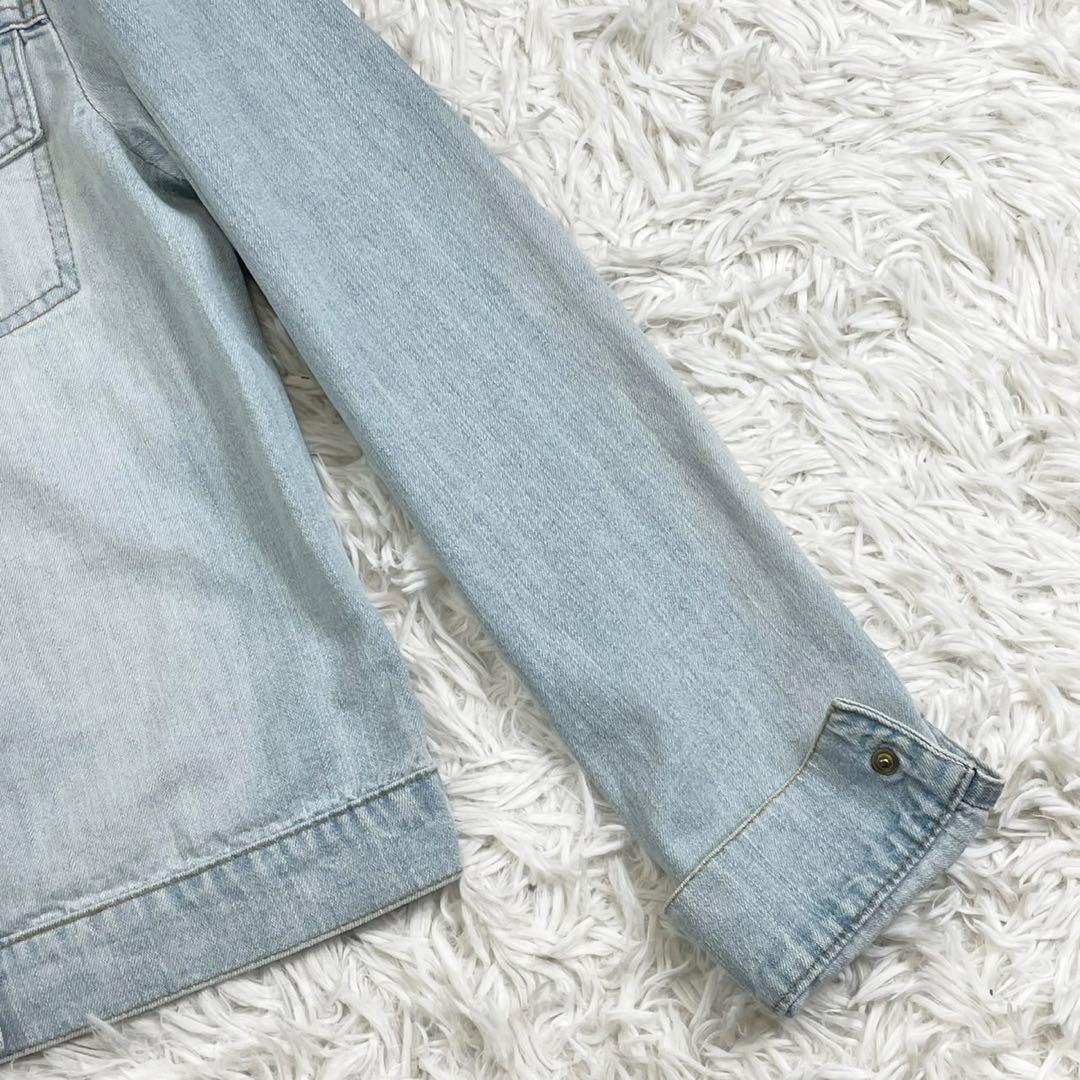 美品　フェンディ　デニムジャケット　金ボタン　レディース　インディゴブルー　40