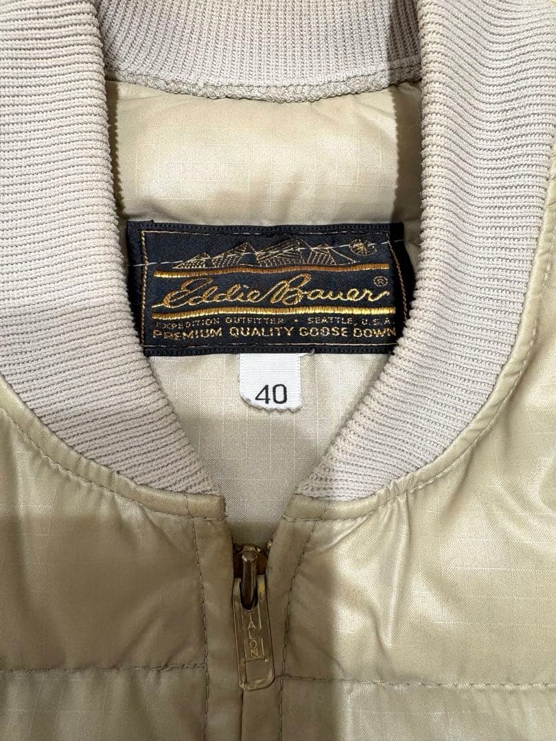 EDDIE BAUER ダウンベスト　70s 黒タグ　　ベージュ　ヴィンテージ