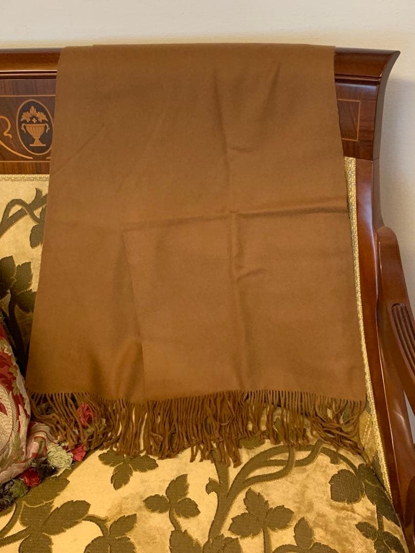 稀少/ビキューナのショール　フリンジ付き 箱入り