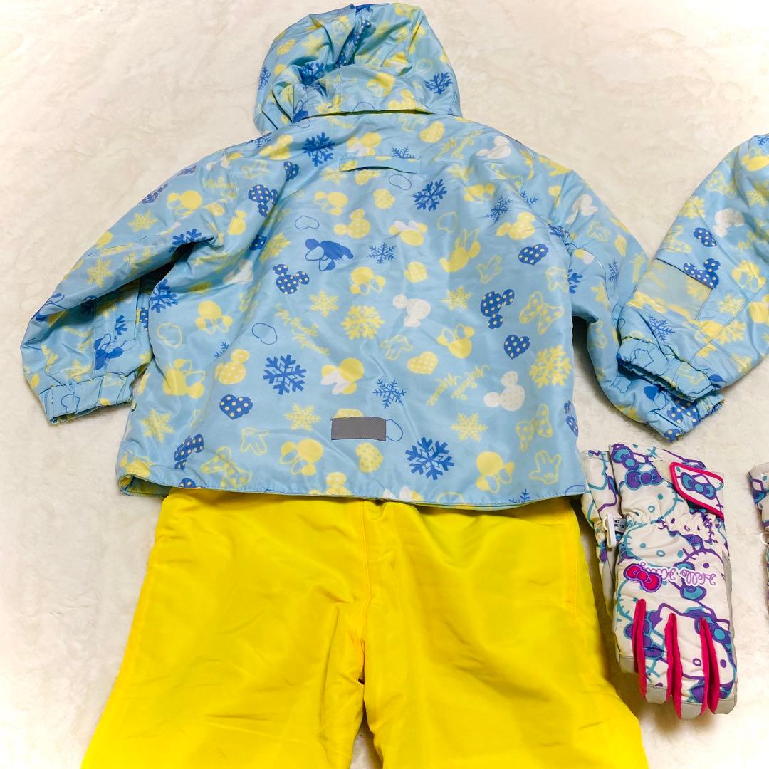 【双子/お揃い】ディズニースキーウェア 110cmハローキティグローブ2セット