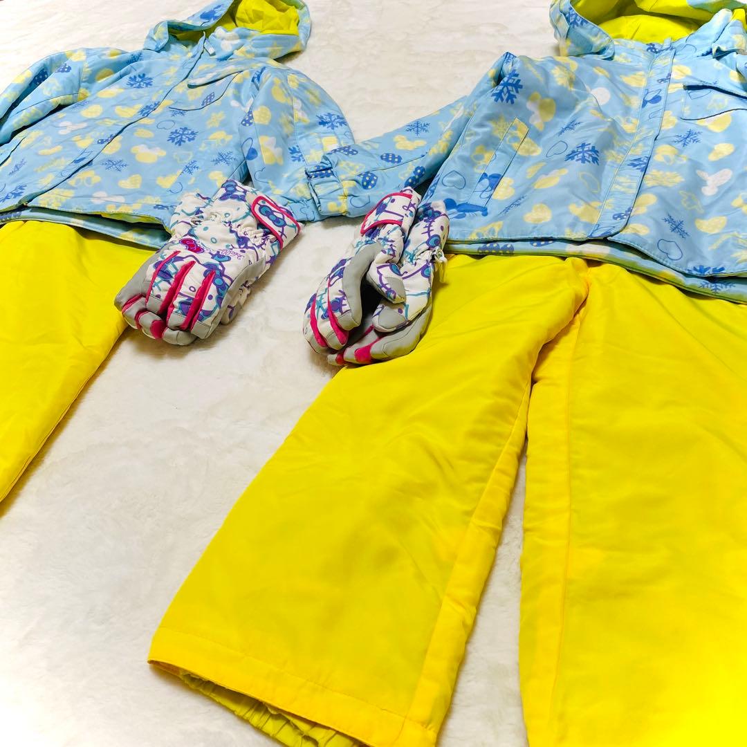 【双子/お揃い】ディズニースキーウェア 110cmハローキティグローブ2セット