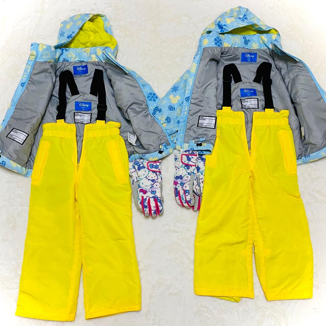 【双子/お揃い】ディズニースキーウェア 110cmハローキティグローブ2セット